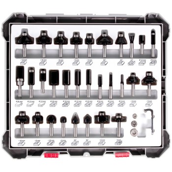 Bosch Set freze de profilat canturi, 30buc, mixte, tijă 8mm