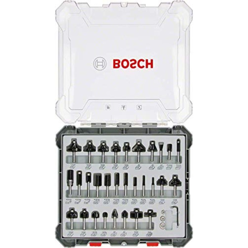Bosch Set freze de profilat canturi, 30buc, mixte, tijă 8mm