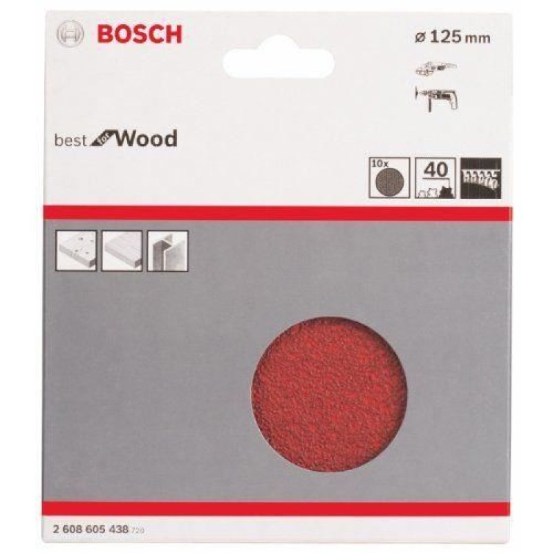Bosch Set 10 foi abrazive C470, 125mm, 80