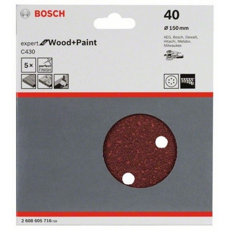 Bosch Set 5buc foi abrazive C430 150mm, 40