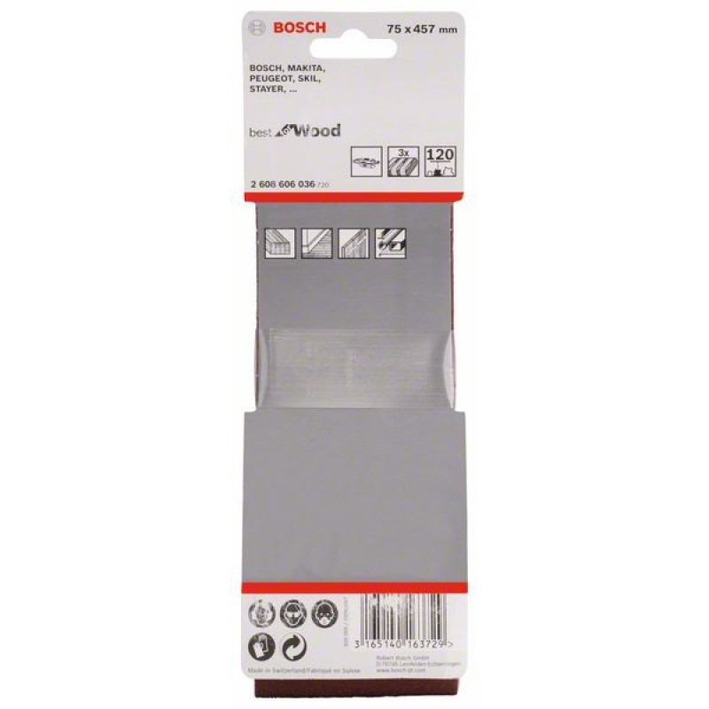 Bosch Set 3 benzi RW R 120/75x457