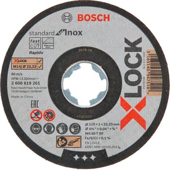 Bosch Disc X-LOCK Standard for Inox 115x1x22.23mm pentru taieturi drepte