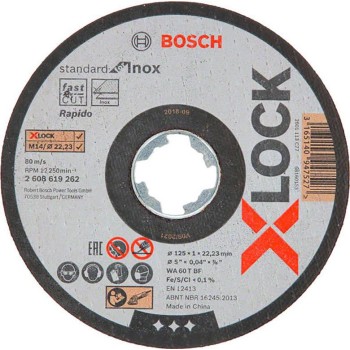 Bosch Disc X-LOCK Standard for Inox 125x1x22.23mm pentru taieturi drepte