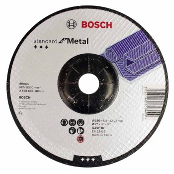 Bosch Disc de degrosare cu degajare Standard for Metal A 24 P BF, 180mm, 22.23mm, 6