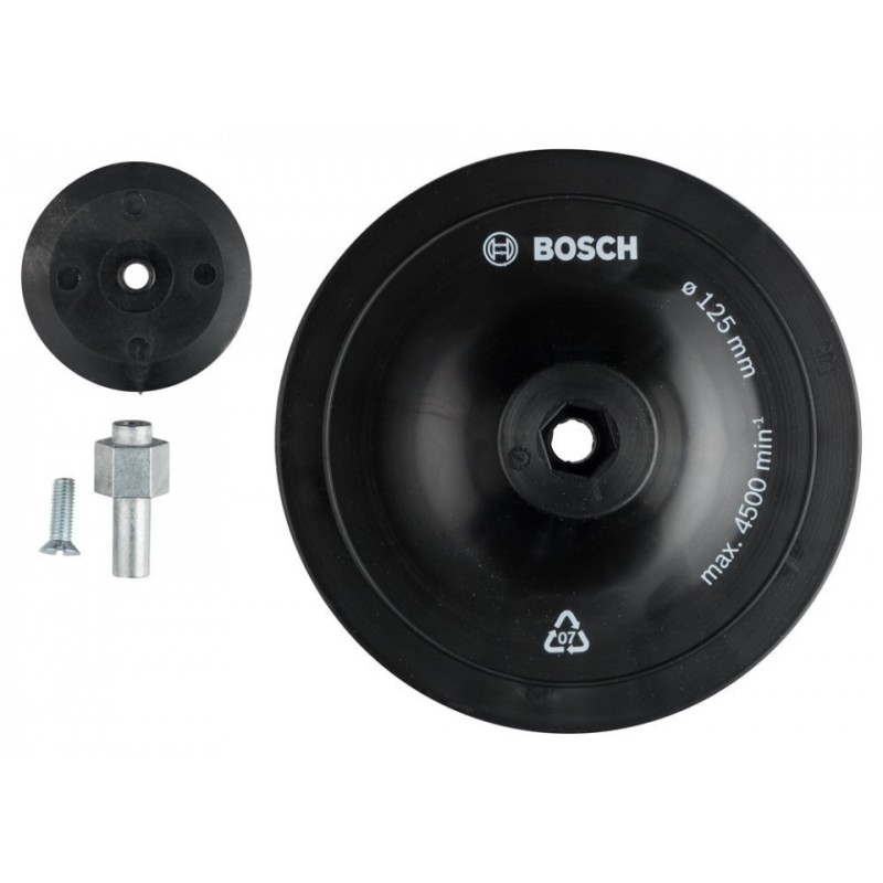 Bosch Disc (taler) suport pentru foi abrazive cu tija de fixare 8 mm, Ø 125 mm pentru GBM