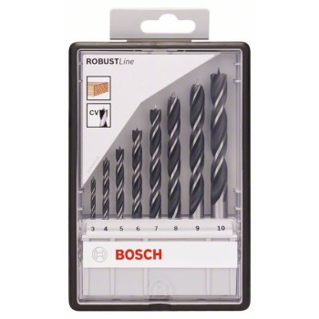Bosch Set 8 burghie elicoidale Robust Line pentru lemn, D3-10mm