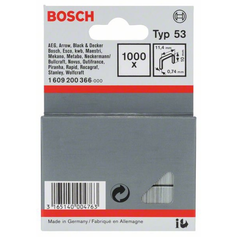 Bosch Cutie de 1000 capse, 10mm, Type 53