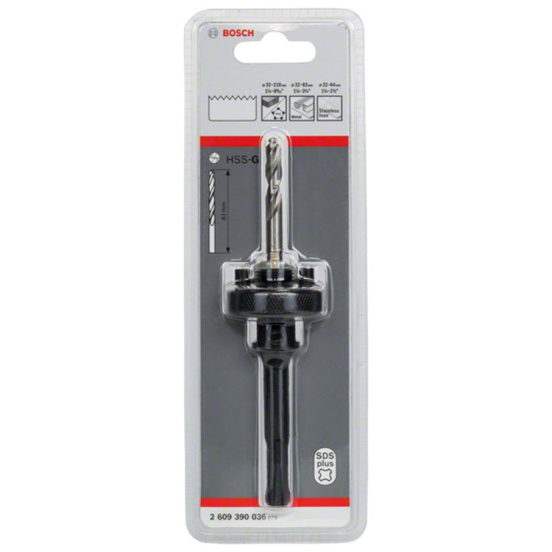 Bosch Adaptor carota HSS Bimetal, tija SDS-Plus 32-210 mm, burghiu centrare inclus
