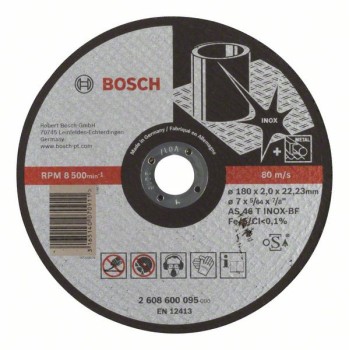 Bosch Disc de taiere drept Expert for Inox AS 46 T INOX BF, 180mm, 2.0mm