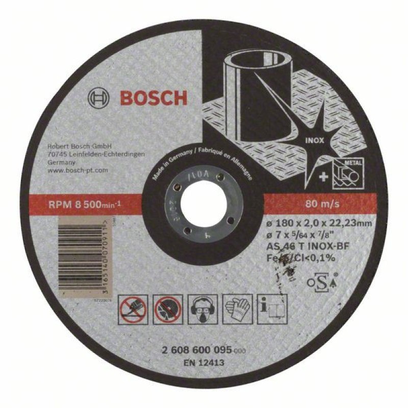 Bosch Disc de taiere drept Expert for Inox AS 46 T INOX BF, 180mm, 2.0mm