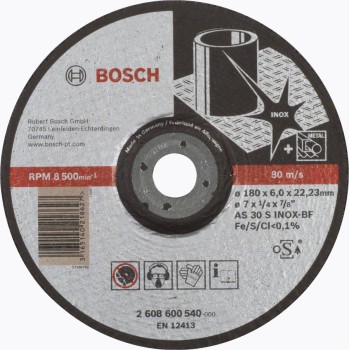 Bosch Disc de degrosare cu degajare Expert for Inox AS 30 S INOX BF, 180mm, 6.0mm