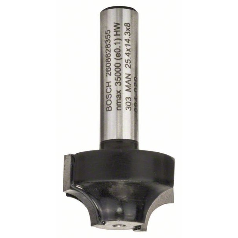 Bosch Freza pentru realizarea muchiilor E, 8mm, R1 6.3mm, D 25.4mm, L 14mm, G 46mm