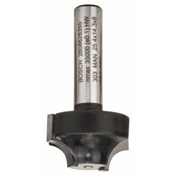 Bosch Freza pentru realizarea muchiilor E, 8mm, R1 6.3mm, D 25.4mm, L 14mm, G 46mm