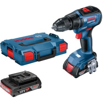 Bosch GSR 18V-50 Masina de gaurit si insurubat cu acumulator, 18V + 2 x Acumulatori GBA 18V 2.0Ah + Incarcator GAL 18V-20 Professional + L-Case