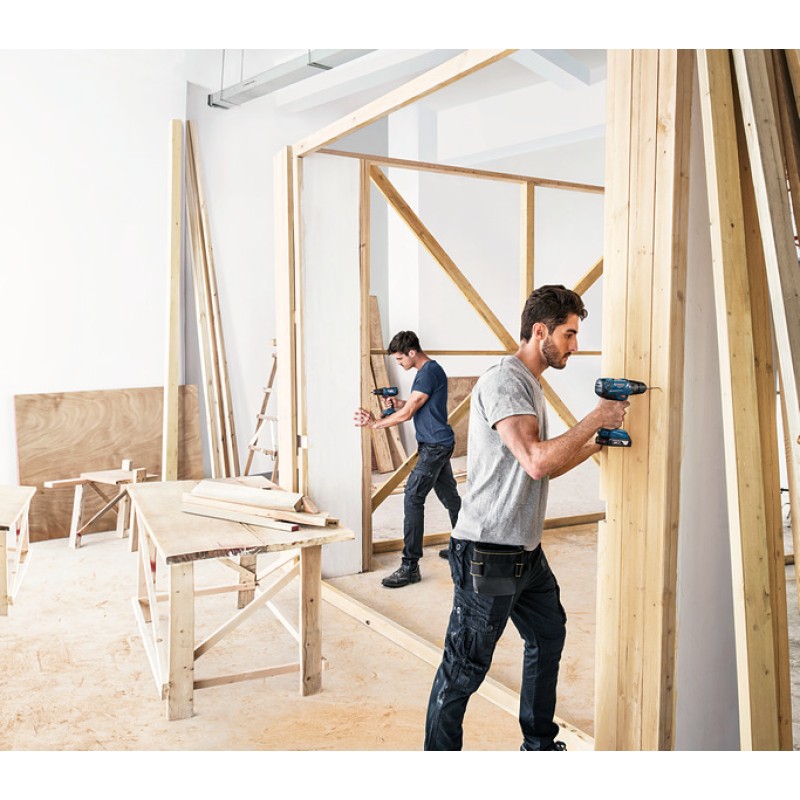 Bosch GSB 180-LI Masina de gaurit cu percutie + 2xAcumulatori GBA 18V, 2.0Ah + Incarcator rapid AL 1814 CV + Valiza profesionalala