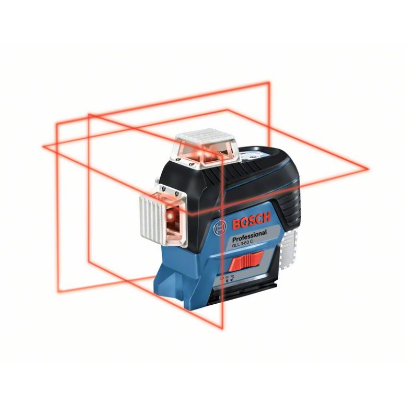 Bosch GLL 3-80 C Nivela laser cu linii, 30m, receptor 120m, precizie 0.2mm/m + BM1 + L-Boxx