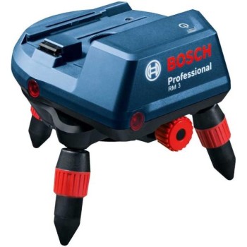 Bosch RM3 Suport rotativ motorizat pentru nivele laser cu linii + Telecomanda RC 2 + Baterii 1.5V + BM 3 Suport pentru perete + adaptor; compatibil cu : GCL 2-50 C - GCL 2-50 CG