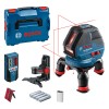 Bosch GLL 3-50+BM1+LR2 nivela laser cu linii, 10m, receptor 50m, precizie 0.3 mm/m + 1 baterie 9V (6LR61) + L-Boxx