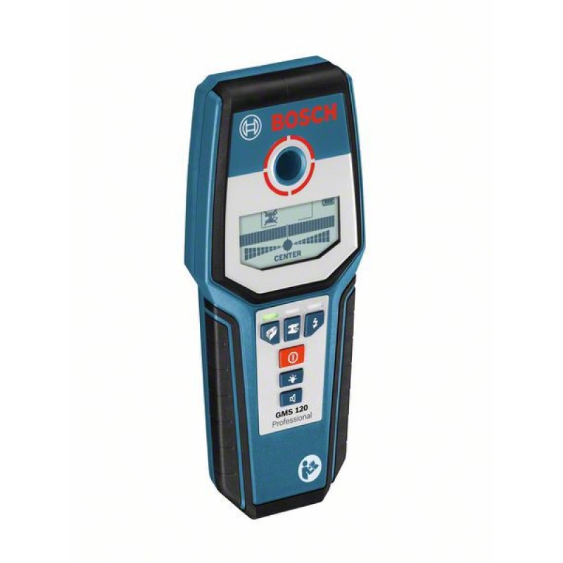 Bosch GMS 120 Professional Detector de metale 120mm +  1 Baterie 9V (6LR61) + Geanta protectie