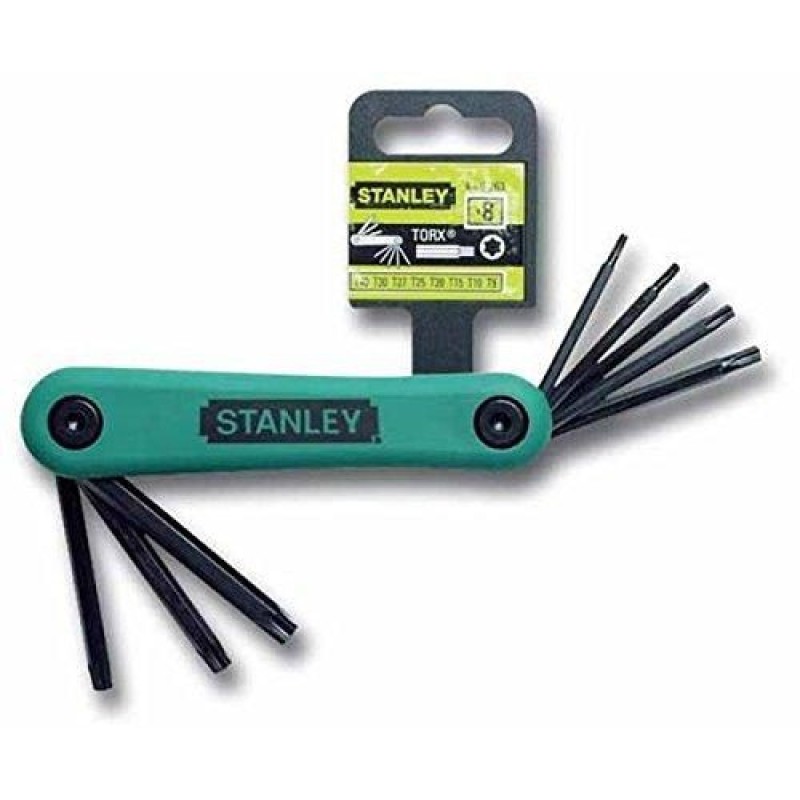Stanley 4-69-263 Set 8 chei Torx pliabili in carcasa T9/T10/T15/T20/T25/T27/T30/T40