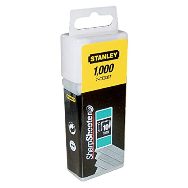 Stanley 1-CT306T Set 1000 Capse pentru cabluri, tip CT300, 10mm