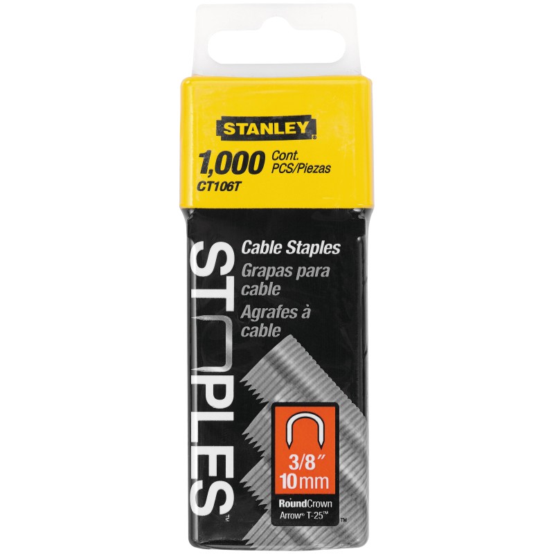Stanley 1-CT106T Set 1000 Capse pentru cabluri, tip 7/CT100, 10mm, 3/8"