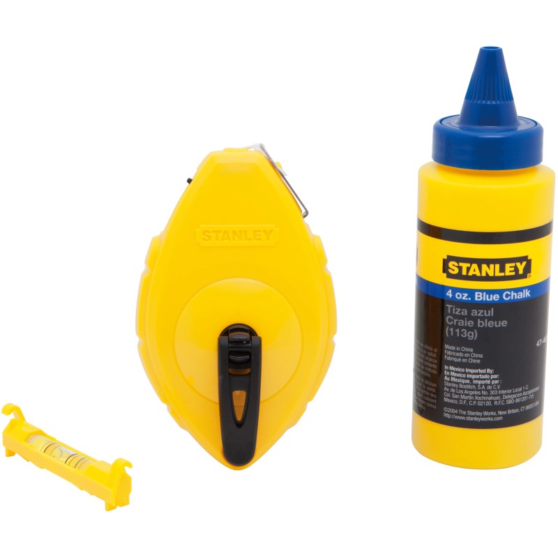 Stanley 0-47-443 Set sfoara de trasat opp din plastic abs 30m, creta albastra si nivela fir