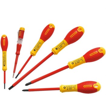 Stanley 0-65-443 Set 5 surubelnite drepte FATMAX izolate + tester de tensiune