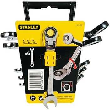Stanley 4-91-444 Set 6 chei combinate cu clichet articulate 8, 10, 12, 13, 17, 19 mm
