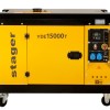 Stager YDE15000T Generator insonorizat 12kVA, 48A, 3000rpm, monofazat, diesel, pornire electrica