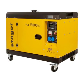 Stager YDE15000T3 Generator insonorizat 14kVA, 19A, 3000rpm, trifazat, diesel, pornire electrica