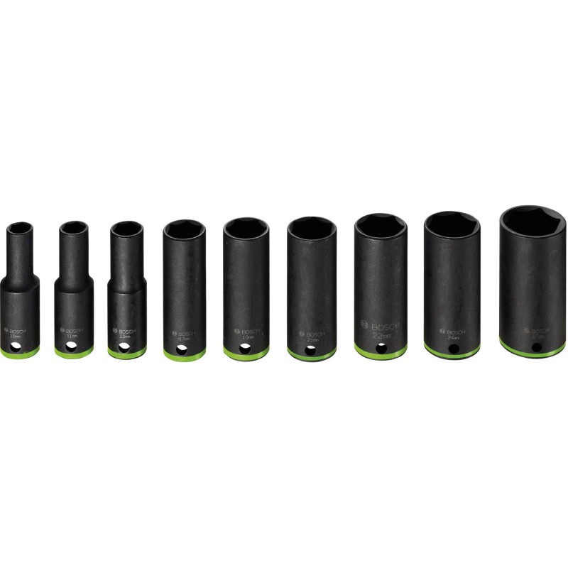 Bosch Set 9 chei tubulare 77mm 10, 11, 13, 17, 19, 21, 22, 24, 27mm
