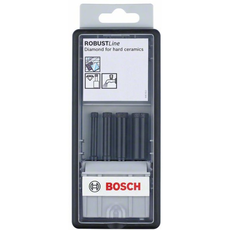 Bosch Set 4 burghie diamantate Robust Line pentru gaurire umeda, ceramica, D6-14mm