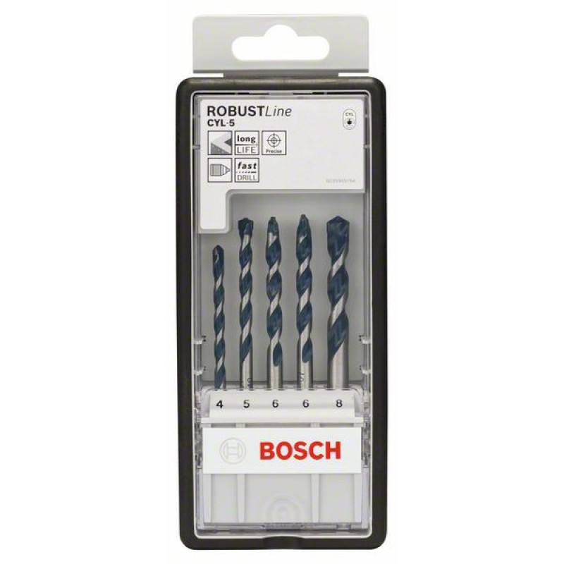 Bosch Set 5 burghie Robust Line pentru beton CYL-5, D4-8mm