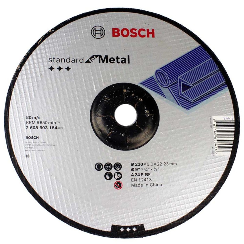 Bosch Disc de degrosare cu degajare Standard for Metal A 24 P BF, 230mm, 22.23mm, 6