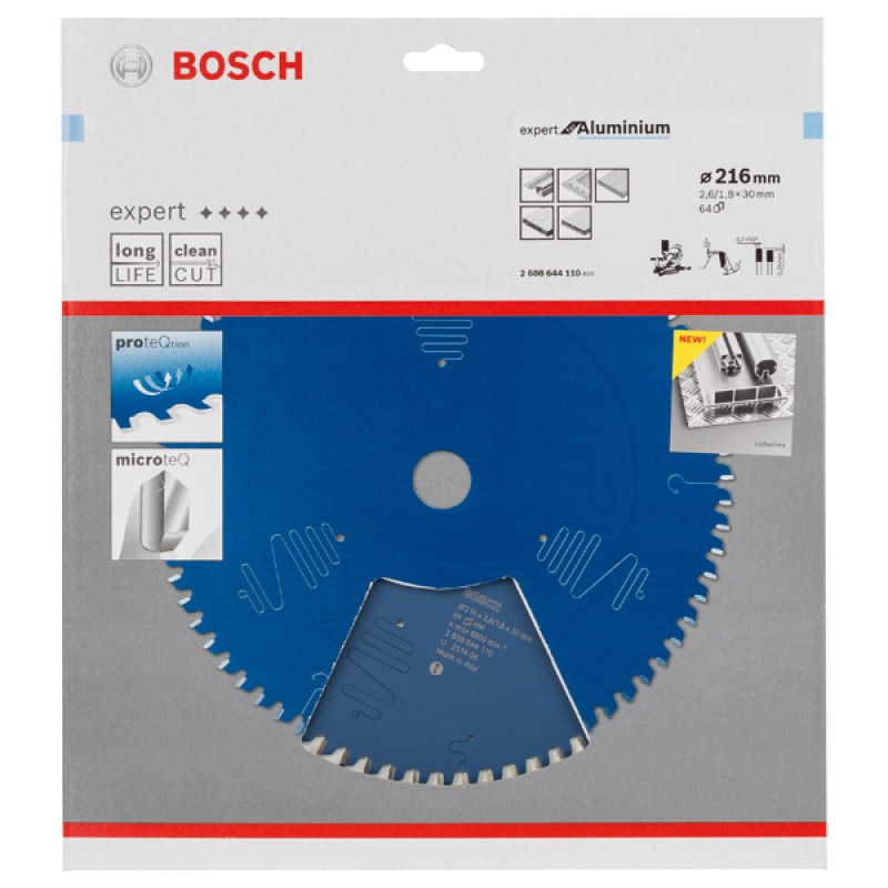 Bosch Panza de ferastrau circular Expert for Aluminiu, 2.6x30x216mm, 64T