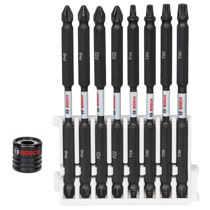 Bosch Set 8 biti duble Impact Control 110 mm, mixt + manson magnetic