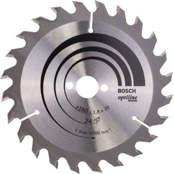 Bosch Panza ferastrau circular Optiline Wood, 160x20x1.8mm, 24T, reductie 16mm