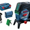 Bosch GCL 2-50 CG + RM 2 + BM 3 (solo) Nivela laser verde cu linii (20 m) cu Bluetooth + Suport professional + Clema pentru tavan + L-Boxx
