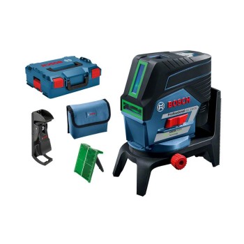 Bosch GCL 2-50 CG + RM 2 + BM 3 (solo) Nivela laser verde cu linii (20 m) cu Bluetooth + Suport professional + Clema pentru tavan + L-Boxx