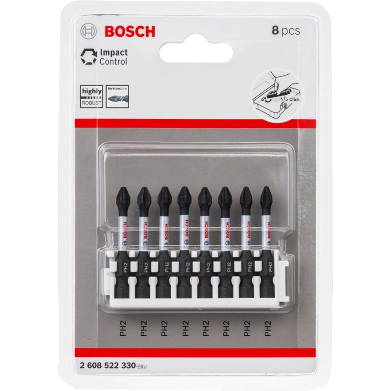 Bosch Set 8 biti impact Insert Bit, 50mm, PH2