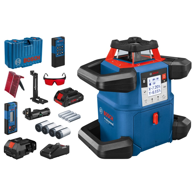Bosch GRL 600 CHV + LR 60 + RC 6 Nivela laser rotativa orizontal/vertical (600 m) + Receptor si telecomanda