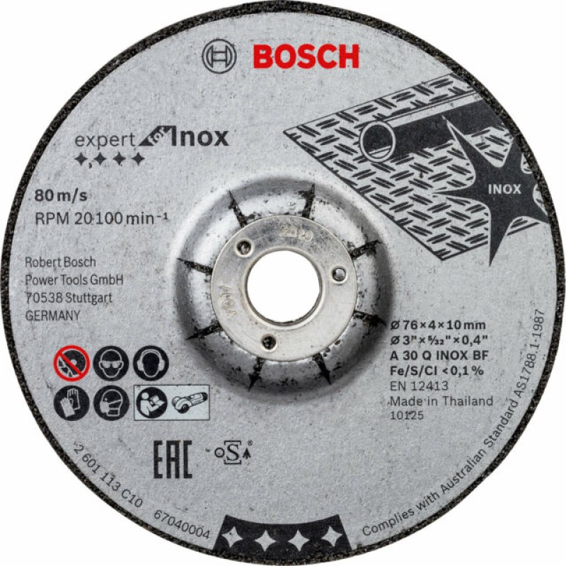 Bosch Set 2 discuri slefuire Expert Inox, 76x4x10mm pentru GWS 12V-76