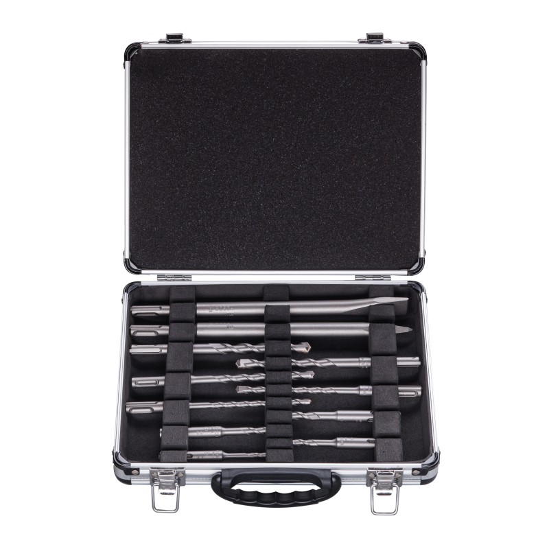 Bosch Set mixt 11 accesorii SDS-Plus-1, 9xburghiu, 1xspitz, 1xdalta, cutie metal