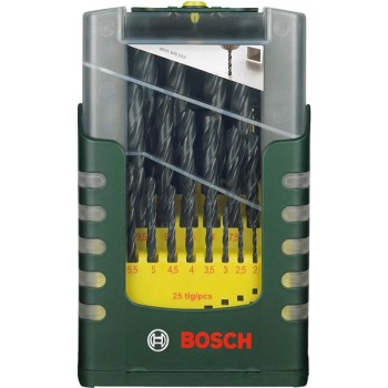Bosch Caseta 25 burghie HSS-R metal, D1-13mm
