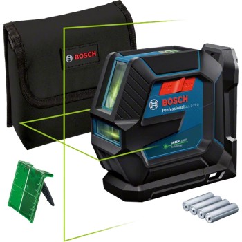 Bosch GLL 2-15 G + LB 10 + BT 150 Nivela laser cu linii verzi (15 m) + Suport universal + Trepied