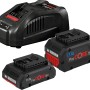 Bosch 2xGBA18V + GAL1880CV Set 2 acumulatori Li-Ion, 18V, 1x4Ah, 1x5.5Ah + Incarcator rapid de 8Ah