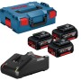 Bosch Set 3 acumulatori Li-Ion, 18V, 5Ah + Incarcator 4Ah + L-Boxx