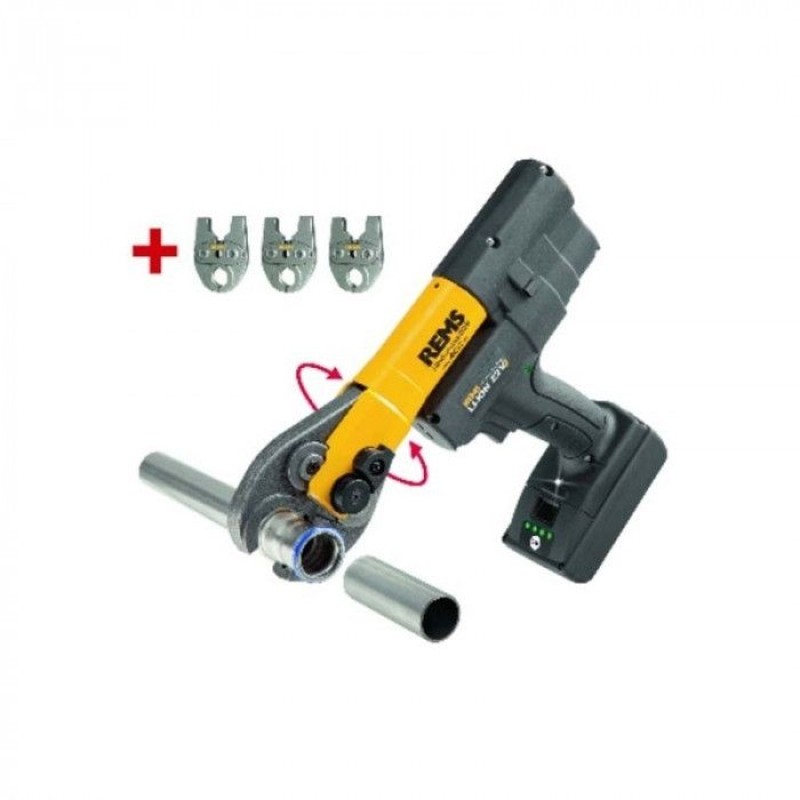 REMS Pachet presa radiala cu acumulator Mini-Press ACC Li-Ion Super-Aktion + 3 clesti de presare 578X11 R220