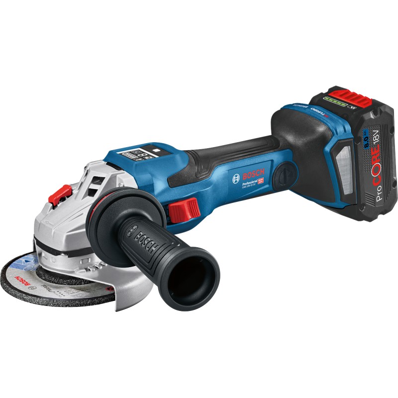 Bosch GWS 18V-15 SC Polizor unghiular cu regulator brushless Biturbo, cu 2 acumulatori ProCore Li-Ion, 8Ah, diametru disc 125 mm + L-BOXX Diametru disc 125 mm